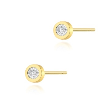 Cercei Aur 14K cu Diamante Naturale 0.03 ct