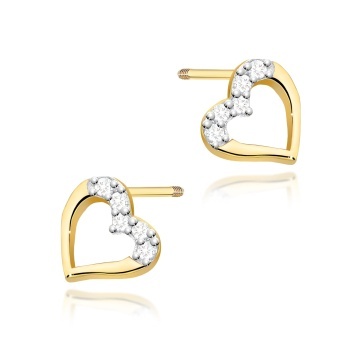 Cercei Aur 14K cu Diamante Naturale 0.09 ct Filet cu Protectie