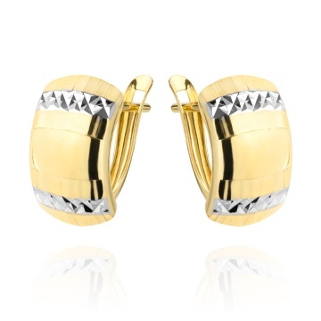Cercei Aur 14k cu Model Doua Culori