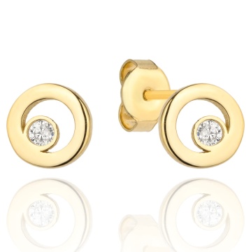 Cercei Aur 14k cu Zirconii Albe