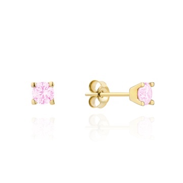 Cercei Aur 14k cu Zirconii Roz Deschis