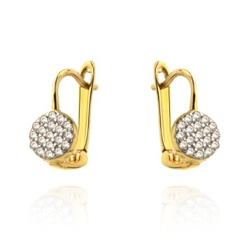 Cercei Aur 14K Rotunzi Plini cu Zirconiu
