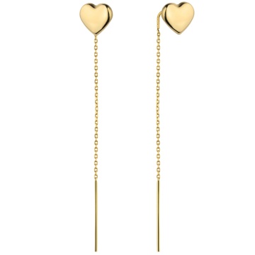 Cercei Aur Galben 14K Model Inimioară Completă