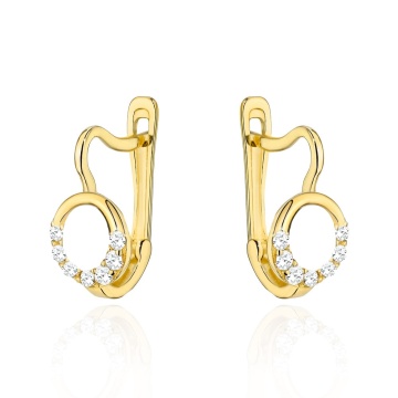 Cercei Cerculețe Elegante din Aur 14K cu Cristale