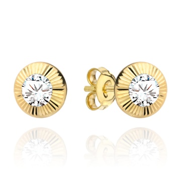 Cercei cu zirconiu din Aur 14K, cu model