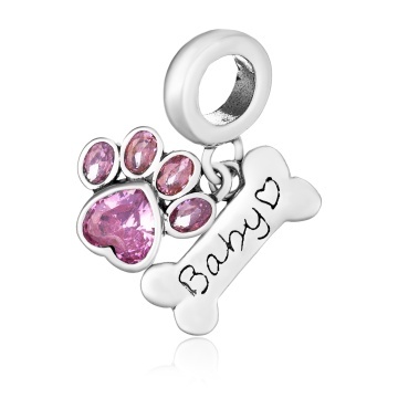 Charm din Argint 925 Pink Paw 2.80g