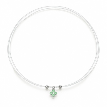 Choker reglabil fir transparent - Green Flower din Argint 925