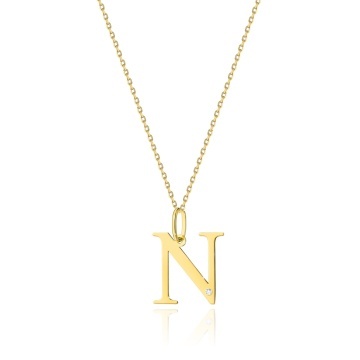 Colier Aur 14K cu Diamant Natural 0.01 ct