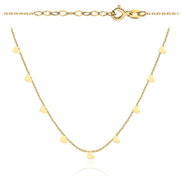 Colier Aur 14k cu Inimioare, 42+3 cm
