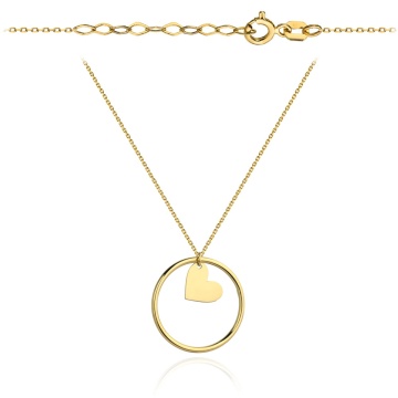 Colier cu Inel si Inimioara - Aur 14k