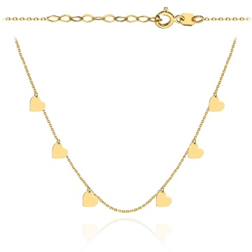 Colier cu Inimioare- Aur 14k