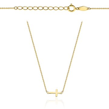 Colier din Aur 14k cu Cruce - 42cm+3cm
