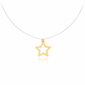 Colier Shape cu fir transparent si steluta din Aur 14K