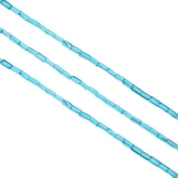 Cristale dreptunghiulare 2x4 mm - șirag aprox 100 bucăți - bleu transparent