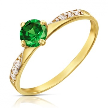 Inel de aur cu zirconiu cubic Only One, smarald pr. 333 3.1545z