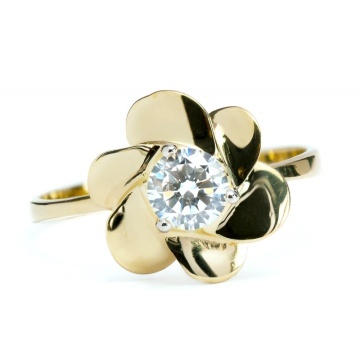 Inel elegant din Aur 8K cu floare 2.884