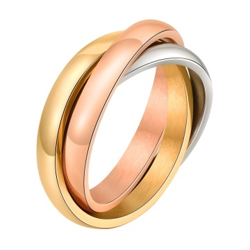 Inel Trilogy Pure din Inox placat cu AUR 18K M7/55