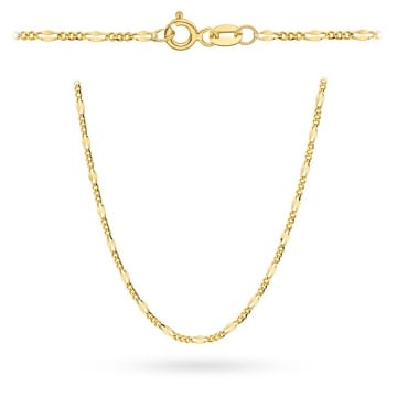 Lanț de aur 585 cu țesătură Gucci Figaro, lungime de 50 cm