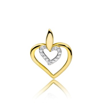 Pandantiv Aur 14K cu Diamante Naturale 0.06 ct