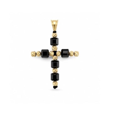 Pandantiv Cruce Cubic Antracit din AUR 14K