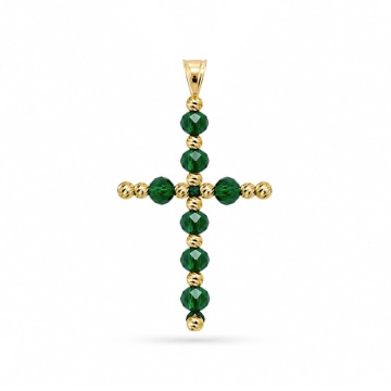 Pandantiv Cruce Emerald din AUR 14K
