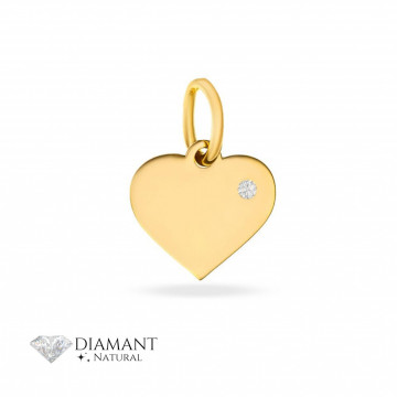 Pandantiv Inimioara din Aur 14k si diamant natural