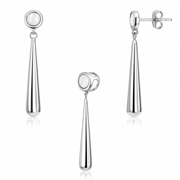 Set cercei si pandantiv din Argint 925 Tear Drop