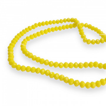 Șirag cristale rondele 4mm, culoare Galben Lime - Aprox 130 buc