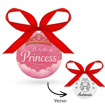 Bănuț pentru Botez Kolorino din Argint 925 – It's a Princess – 18 mm