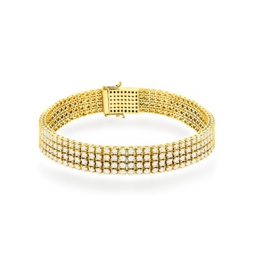Bratara Aur 14K cu Diamante de Laborator 6.00 ct