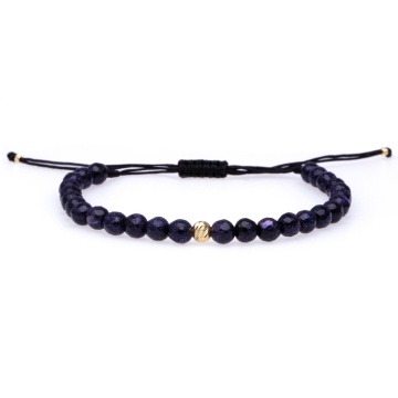 Brățara cu Purple Goldstone si bila din Aur 14K