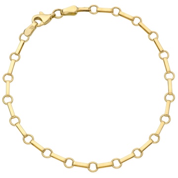 Bratara cu Zale Ovale si Cerculete- Aur 14k