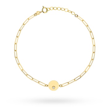 Bratara din aur 14k cu zale si un inel cu zircon