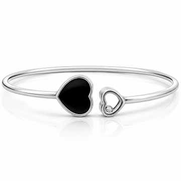 Bratara fixa Black Heart din Argint 925 6g