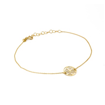 Bratara Lant cu Floare- Aur 14k