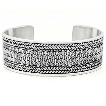 Bratara masiva Braided Horizon din Argint 925