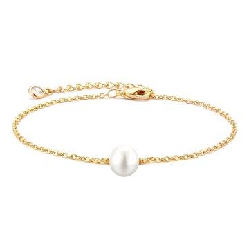 Bratara Pearly din Inox placata cu AUR 18K