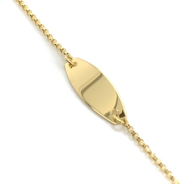 Brățară pentru Copii cu Plăcuță Rotunjită din Aur 14K