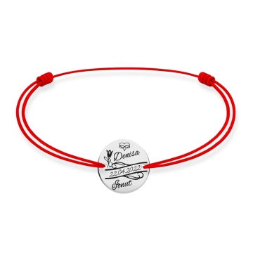 Brățară Rose Couple cu Șnur și Bănuț din Argint 925