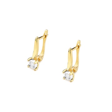 Cercei Aur 14K cu Diamant Natural 0.08 ct
