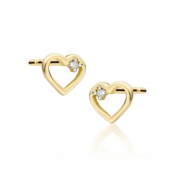 Cercei Aur 14K cu Diamante Naturale 0.01 ct