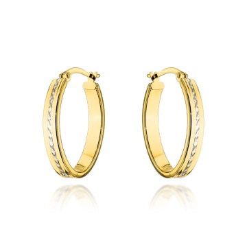 Cercei Aur 14k cu Model Alb