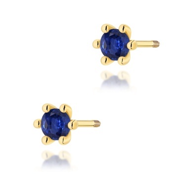 Cercei Aur 14K cu Safir 0.15 ct Filet cu Protectie