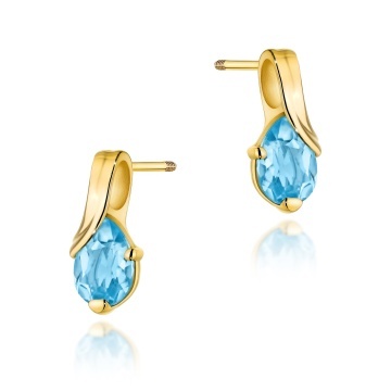 Cercei Aur 14K cu Topaz Swiss 0.90 ct Filet cu Protectie