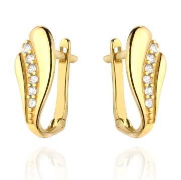 Cercei Aur 14k cu Zirconii Albe