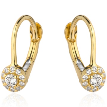 Cercei Aur 14k cu Zirconii Albe