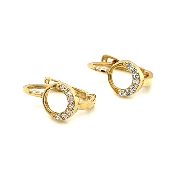 Cercei Aur 14k cu Zirconii Albe