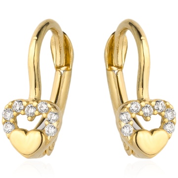 Cercei Aur 14K cu Zirconiu - Inima