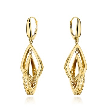 Cercei Aur 14K Dubli Ajuar Romburi - Eleganță Geometică
