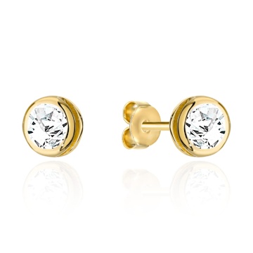 Cercei Aur 14K Eleganti Cu Circoniu Pe Șurub